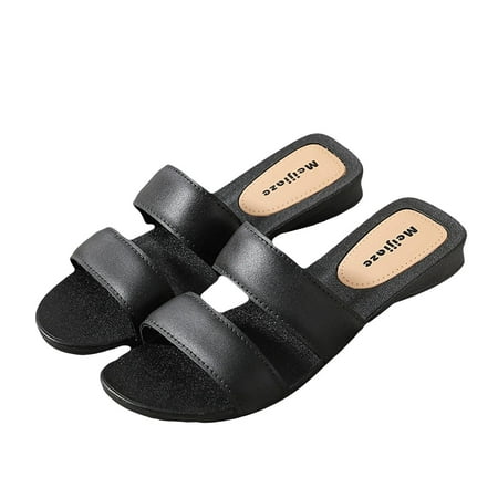

kakina CMSX Sandals for Women Summer Seaside Holiday Flip Flops Women Wear Flat Bottoms And Cool Slippers Black 6