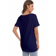 thumbnail image 3 of Womens Deep V Neck T Shirts Casual Short Sleeve Loose Fit Basic Fashion Tee, 3 of 6