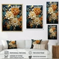thumbnail image 4 of Designart "Orange Teal Botanical Whirlwind II" Abstract Botanicals - Ready to Hang Framed Canvas Art Print, 4 of 5