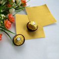 thumbnail image 4 of 300Pzs Papel de Chupachup Chocolate Caramelo Dulce Cuadrado Envolturas de Hojuela de Aluminio Oro, 4 of 7