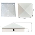 thumbnail image 3 of Valla blanca Post Caps FGUYYOU 4x4 (9 x 9 cm), paquete de 4 unidades, aluminio, 3 of 6