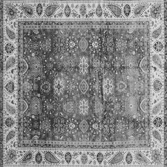 Ahgly Company Indoor Square Abstract Gray Modern Area Rugs, 8' Square