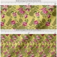thumbnail image 2 of Soimoi Yellow Cotton Poplin Fabric Leaves & Grandiflora Roses Floral Decor Fabric Printed Yard 42 Inch Wide, 2 of 7