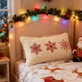 thumbnail image 6 of Seyotauo Christmas Embroidered Pillow Snowflake Merry Christmas Cushion Cover 12x20 inch, Polyester Soft Plush Pillowcase Festive Xmas Decor for Winter Indoor Living Room Sofa Bedroom Home Decor, 6 of 6