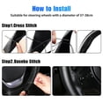 thumbnail image 3 of Scienceny Protector de cuero para volante de coche recubierto 4 estaciones elegante absorbente antideslizante envoltura de costura automotriz Protector de Automoción decorativa y accesorios Scienceny VI017174-00B, 3 of 6