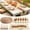 Brown, variant on Boho Table Runner & Placemats Set, Blue‑White Farmhouse Woven Decor, 4 /6Rectangular & 4/6Round Wicker Placemats + 4/6 Wooden Bead Napkin Rings, Heat‑Resistant Non‑Slip for Dining Wedding Party