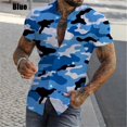 thumbnail image 3 of Camisa de camuflaje ajustada para hombre, camisas casuales con botones y manga corta con estampado 3D para hombre, camisas y blusas de talla grande, tops, ropa de hombre, 3 of 5