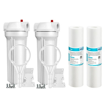 

10 Inch Whole House Water Filter Housing System Sediment Replacement Cartridge 2* Housing+2* PP Filter