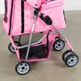 thumbnail image 3 of VIVO Four Wheel Pink Pet Stroller / Cat & Dog Foldable Cart, 3 of 8
