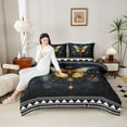 thumbnail image 4 of jejeloiu Boho Bohemian Moth Twin Comforter Sets,Orange Black Bedding Set For Adults Reversible 2-Piece, 4 of 8