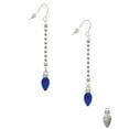 thumbnail image 2 of Delight Jewelry Silvertone Christmas Lights - Blue Resin - Silver-tone Long Sparkle Dangle French Earrings, 2 of 4