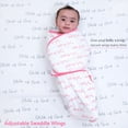 Pink Velcro LollyBanks Baby Swaddle Sack, 100% Cotton, Velcro Closure & Easy Change ...