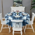 thumbnail image 2 of Blue Tie Dye Mandala Pattern Round Tablecloth 60"x60",Wrinkle Wipeable Table Cloth for Kitchen Dining Room Picnic Patio Party, 2 of 6