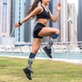 thumbnail image 6 of Lsque Blue Golden Dream Lotus Pattern Sport Compression Socks for Men & Women 15-20 mmHg Knee High Nurse Pregnant Running Medical and Travel Athletic, 6 of 6