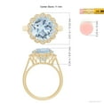 thumbnail image 4 of ANGARA Natural 3.4 ct Aquamarine Scalloped Halo Ring in 14K Yellow Gold for Women (Size-11mm) | March Birthstone, Birthday, Anniversary, Jewelry Gift for Women | Natural Aquamarine Ring, 4 of 9