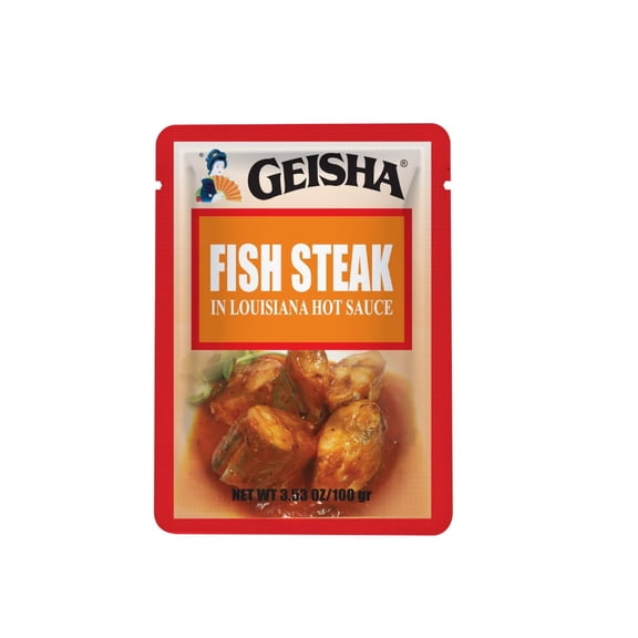GEISHA Fish Steak in Louisiana Hot Sauce 3.53oz (Pack of 24), Fish Steak| HALAL & Kosher Certified – Gluten Free – Wild Caught – Good Source of Protein