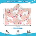 thumbnail image 2 of Great Pyrenees Dog and Pioneer Flower Hooded Bath Towel，50"x30" for Ages 3 To 12 Kids, Quick Dry Lightweight Soft Microfiber Hood Beach Towel Cover Up for Kids, 2 of 7