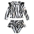thumbnail image 5 of Toddler Girl 2 Piece Swimsuit Sport Soild High Waist Bikini Set Swimwear Bathing Suit,Size 2 Years-3 Years, 5 of 6