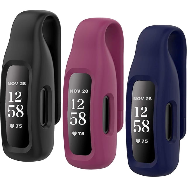 Paquete de 3 clips de repuesto para Fitbit Inspire 2, clip de silicona suave y cómodo, accesorio de soporte de protección 360 compatible con Fibit Inspire 2