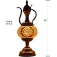 thumbnail image 5 of SILVERFEVER Mosaic Turkish Teapot Lamp Moroccan Glass for Table Desk Bedside Bronze Base Bundle with E12 Light Bulb Ember Sunflower, 5 of 7