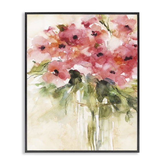Stupell Industries Modern Flowing Watercolor Style Bouquet Black Framed Giclee Art, 11 x 14, by Carol Robinson