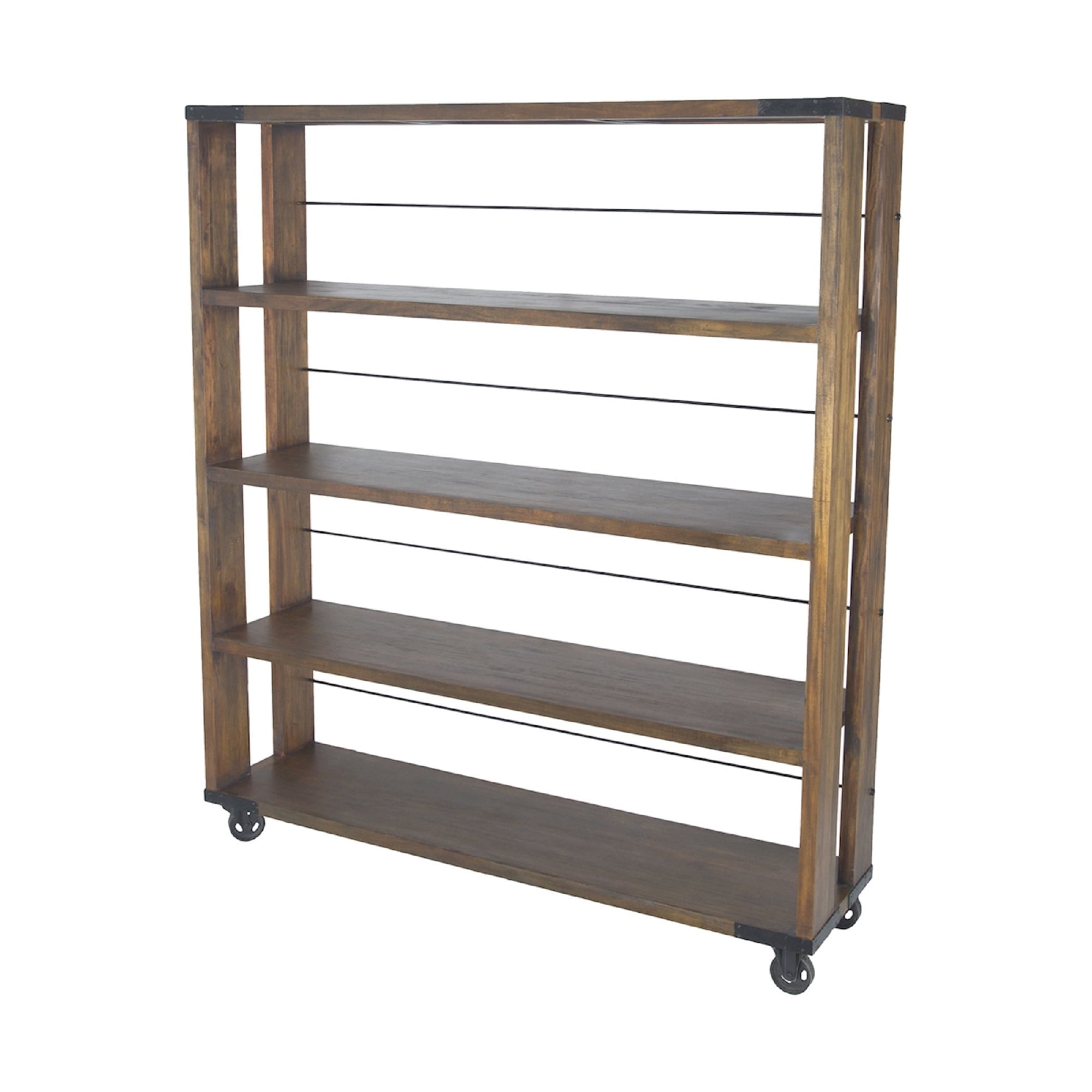 81” Brown Penn Wall Shelving Unit with Casters Large