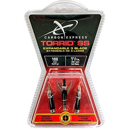 Carbon Express Torrid SS - Expandable, 3 Blade, 100 Grains, 1 1/2" Cut