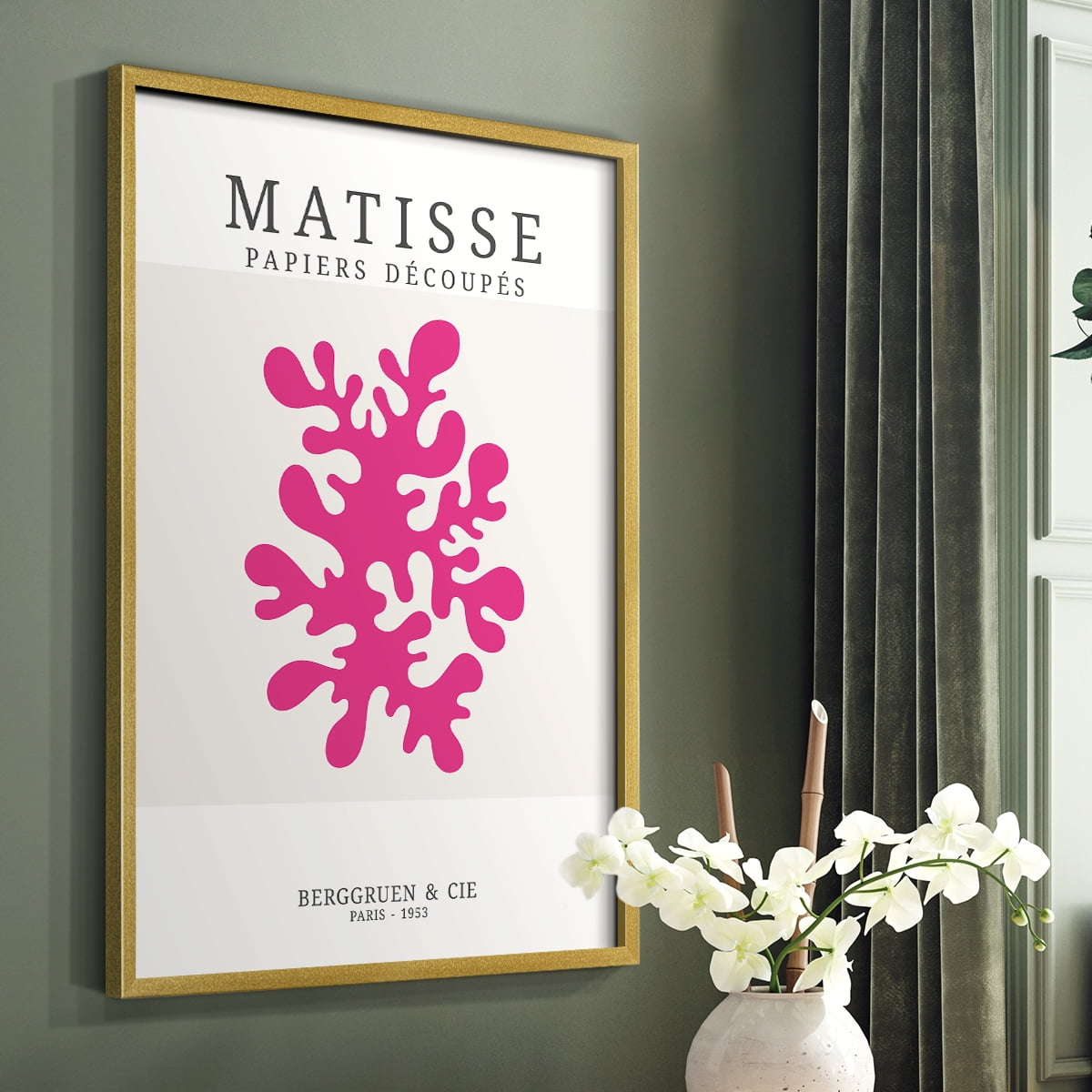 Matisse CDXXIX in Gold Solid Wood Framed Print No Nail Hanging