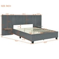 thumbnail image 2 of Harper & Bright Designs Queen Size Upholstered Platform Bed with Big Headboard, Velvet Bed with Storage Nightstand for Bedroom, Gray, 2 of 11