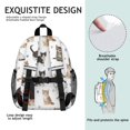 thumbnail image 5 of Multicolor Cat and Heart White Pattern Backpack for School, Cute School Bag with Adjustable Shoulder Straps and Padded Back, 15"x11.42"x5.5", 5 of 5