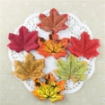 thumbnail image 3 of GOOHOCHY 100 hojas de arce artificiales de tela multicolor, hojas de otoño para arte, álbumes de recortes, bodas, dormitorios, decoración de pared y fiestas., 3 of 7