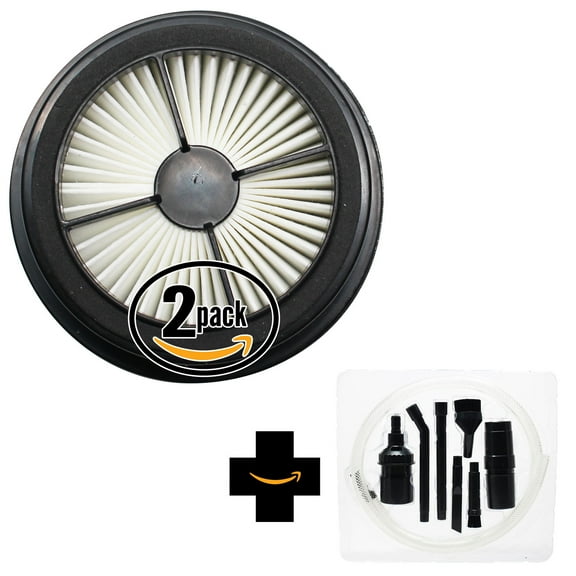 2-Pack Replacement Dirt Devil Power-Lite Cyclonic Quick Vac UD20025 Vacuum HEPA Filter with 7-Piece Micro Vacuum Attachment Kit - Compatible Dirt Devil F44 Filter