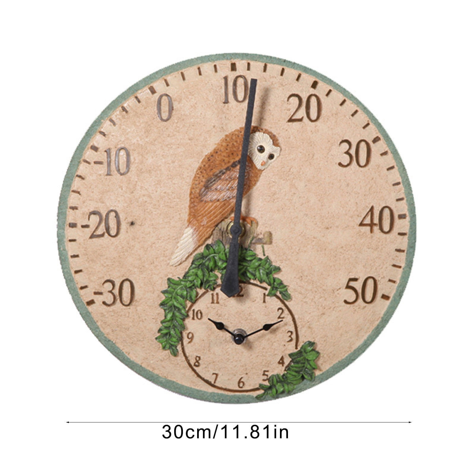 Outdoor Indoor Thermometers,Waterproof Clock with Thermometers Round Wall Clock with Thermometers for Pool Garden Patio