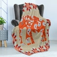 thumbnail image 4 of Animal Soft Flannel Fleece Throw Blanket, in Paisley Style Floral Drawing Print Flowers of Spring Pattern, Cozy Plush for Indoor and Outdoor Use, 50" x 60", Orange White and Red, by Ambesonne, 4 of 5