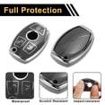 thumbnail image 4 of Funda de Llave de Coche de Silicona TPU de 3 Botones con Borde Plateado Gris para Mercedes-Benz A/B/C/E/G/K/M/R/S/V/W/X - Funda de Control Remoto de 3 Botones, 4 of 6