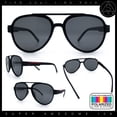 thumbnail image 2 of Polarized Mens Metal Flex Hinge Round Fashion Racer Plastic Sunglasses All Black, 2 of 8