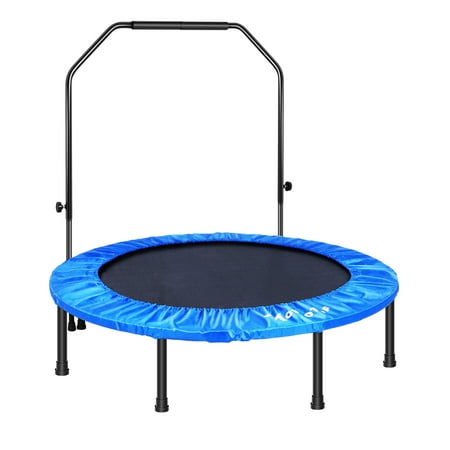 MOVTOTOP 48 Inches Folding Trampoline With U-shaped Handrail Fitness ...