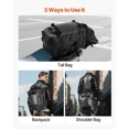 thumbnail image 5 of 30L Waterproof Motorcycle Tail Bag with Rain Cover Universal Fit Rear Rack Storage Backpack Shoulder Straps Black, 5 of 7