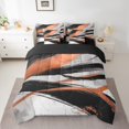 thumbnail image 2 of Black Orange Ombre Twin Comforter Set 7-Piece for Girls Boys Chic Watercolor Bedding Comforter Sets, Abstract Gradient Bed in a Bag Hippie Splash Bedding Set, Geometric Lines Bed Sheets Set, 2 of 6