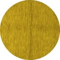 thumbnail image 1 of Ahgly Company Indoor Round Abstract Yellow Modern Area Rugs, 7' Round, 1 of 4