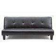 thumbnail image 3 of Living Room Modern Black Leather Sofa Bed 81D 57W 47H with Adjustable Headboard, 3 of 6
