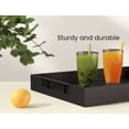 thumbnail image 2 of Fibogollo Bamboo Set of 2 Serving Tray with Metal Handles,Ottoman Decorative Trays Platter for Coffee Table,Living Room,Bar,Party(Black), 2 of 6