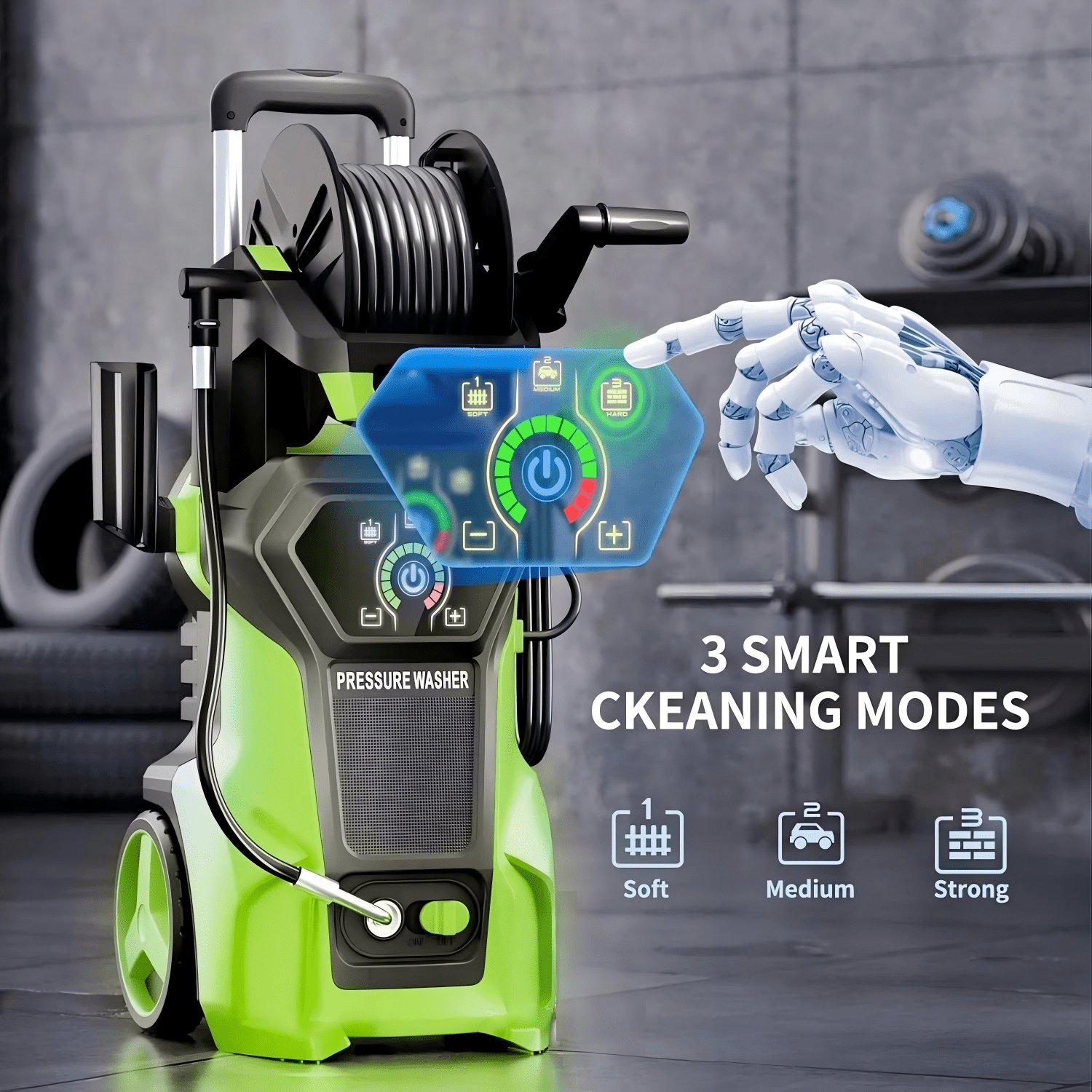 Fenbeli Electric Pressure Washer 5000 PSI Max 3.2 GPM, Adjustable Pressure Control Panel, 4 Quick-Connect Nozzles & Foam Cannon Power Washer for Car Driveway Patio Home Cleaning