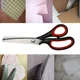 thumbnail image 5 of Tijeras para manualidades con borde decorativo, tijeras con borde de corte dentado, tijeras dentadas de costura profesional para tela/cuero/artesanía de papel (rojo), 5 of 5