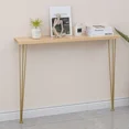 thumbnail image 3 of Mesa consola de madera maciza con patas de hierro, estante de almacenamiento ultraestrecho contra la pared para entrada, mesa de sofá, muebles sencillos para el hogar, 3 of 4