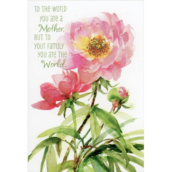 Pictura You Are The World: Large Pink Flower Mother's Day Card