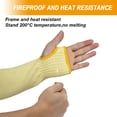 thumbnail image 6 of Kevlar Cut and Heat Resistant Sleeves,Protective Arm Sleeves 18inch with Thumb Holes,Welding Sleeves Anti Fire & Burn for Gardening,Mechanic Work(Yellow,1 Pair), 6 of 7