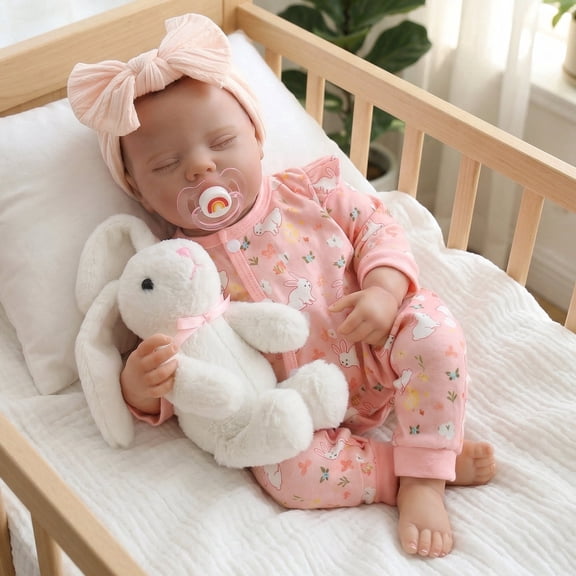 Cute Baby Girl Doll 18 inch with Soft Weighted Body and Gift Accessories for Kids Age 3