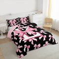 thumbnail image 3 of Manfei Personalized Initial E Bedding Comforter Set 2pcs for Preppy Child,Dreamy Princess Twin Comforter Sets Microfiber,Pink Ribbon Bow Knot Breathable Bedding Set,Luxury Bedroom Decor,Reversible, 3 of 8