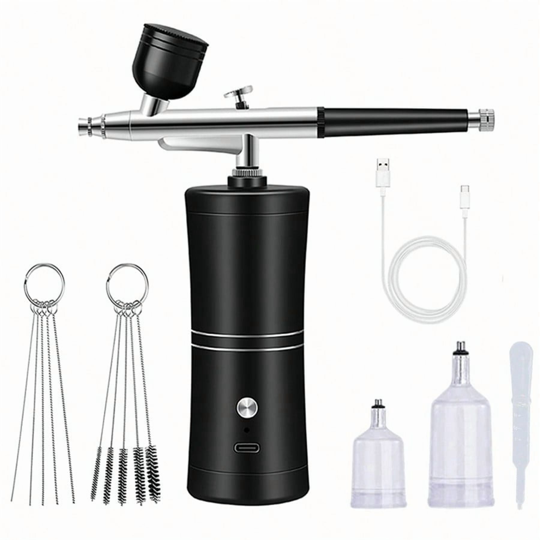 PointZero Dual-Action Airbrush Kit With 3 Tips (.2mm, .3mm, .5mm) | Gravity Feed, 7cc Cup For Detailed Art & Crafts